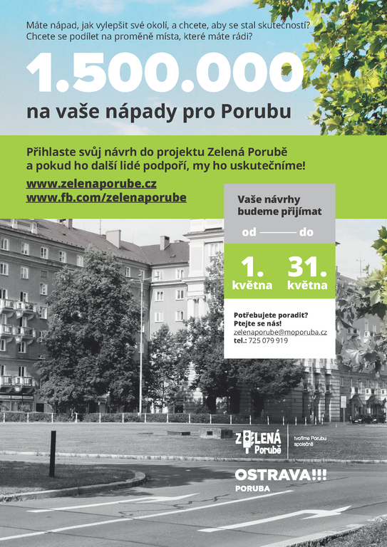 Přihlaste svůj návrh do projektu Zelená Porubě