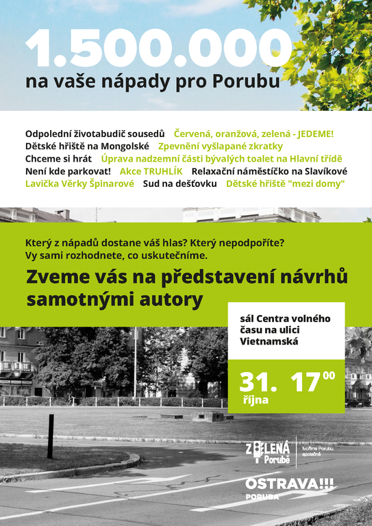 Zelená Porubě: přijďte diskutovat