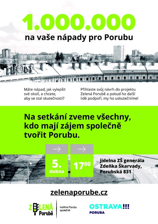 Zelená Porubě se rozjíždí. Přijďte se zeptat na vše, co vás zajímá