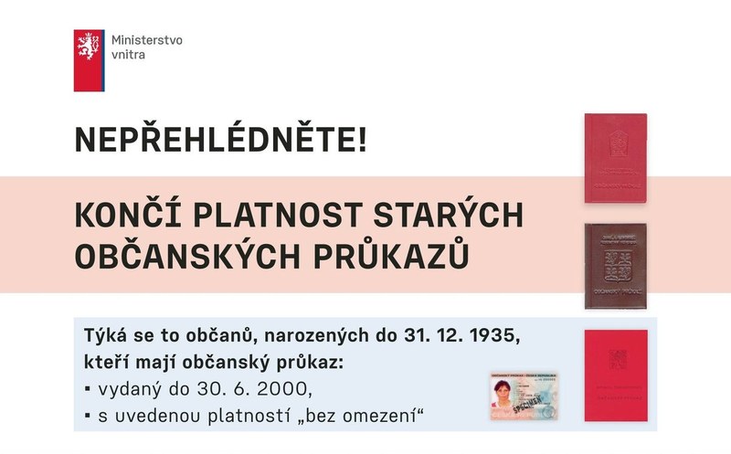 Končí platnost starých občanských průkazů