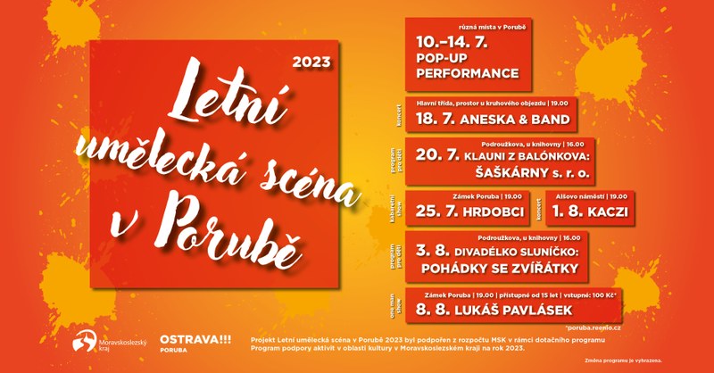 Letošní Letní umělecká scéna v Porubě nabídne vystoupení pro děti i dospělé