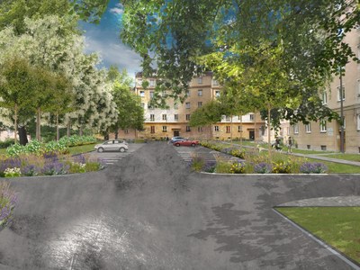 Začala druhá etapa revitalizace náměstí Vítězslava Nováka. Vizualizace: ZAKA 22
