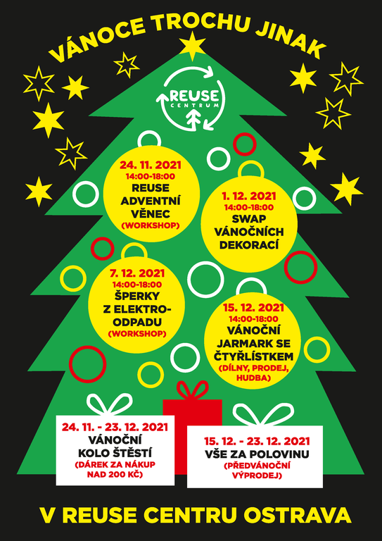 Adventní věnec z nádobí v Reuse centru Ostrava