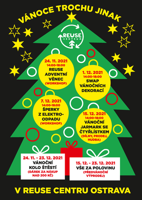 Adventní věnec z nádobí v Reuse centru Ostrava