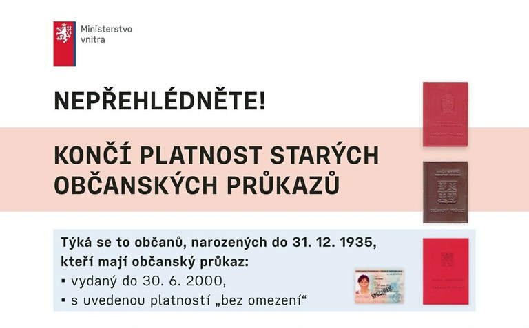 Končí platnost starých občanských průkazů