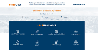 Podněty lze hlásit na webu čistáOVA