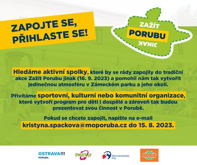 Sousedská slavnost Zažít Porubu jinak bude v září