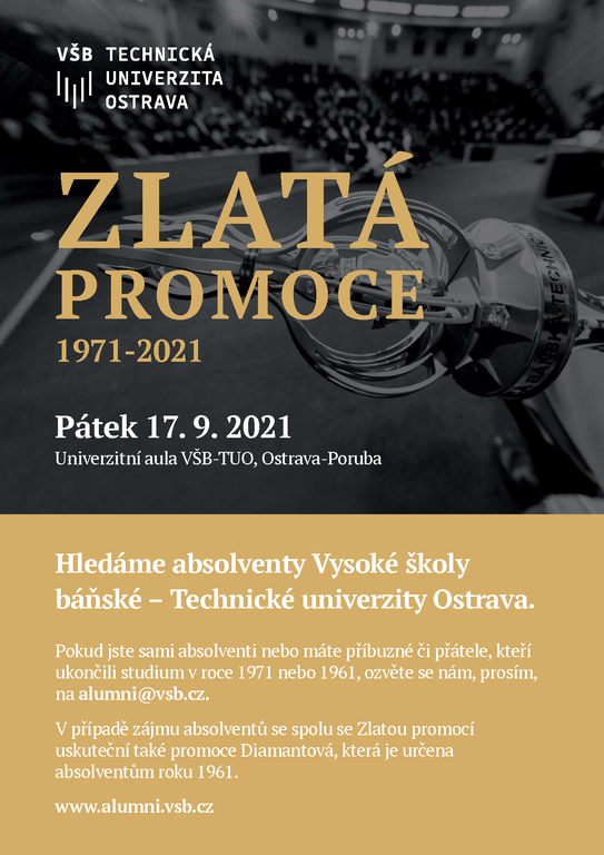 VŠB-TUO připravuje další Zlatou a Diamantovou promoci