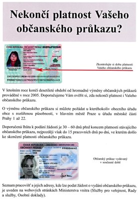 Zkontrolujte si dobu platnosti svého občanského průkazu