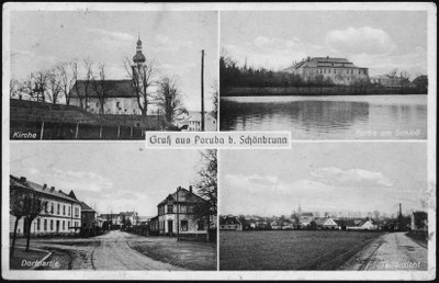 Pohlednice z 40. let 20. století. Zdroj: archiv ÚMOb Poruba