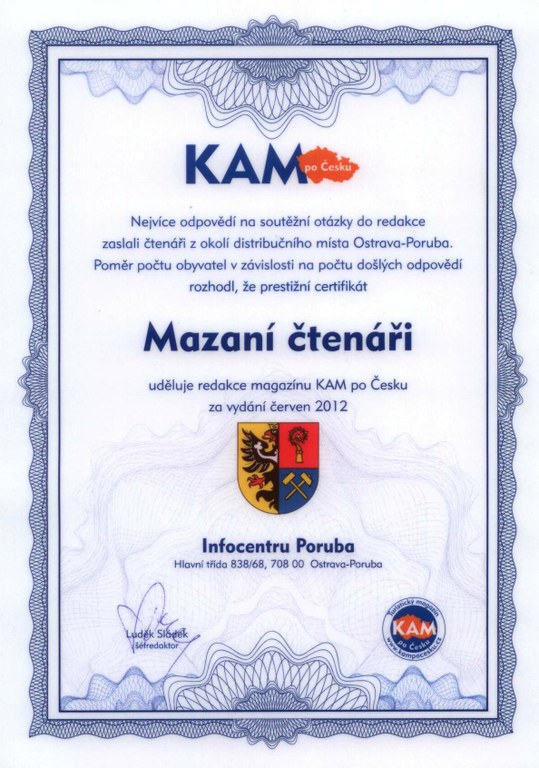 Infocentrum Poruba obdrželo prestižní ocenění
