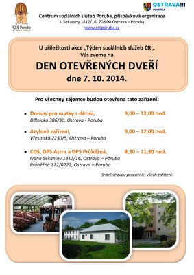 Centrum sociálních služeb Poruba se představí veřejnosti
