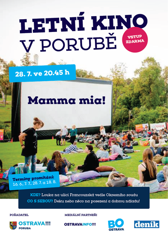 Letní kino tentokrát nabídne Mamma Mia!