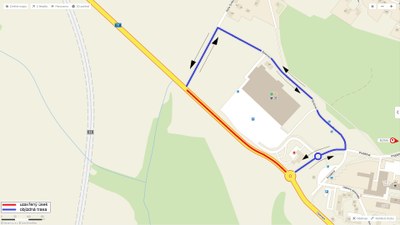 Uzávěra Opavské ulice u hypermarketu Globus