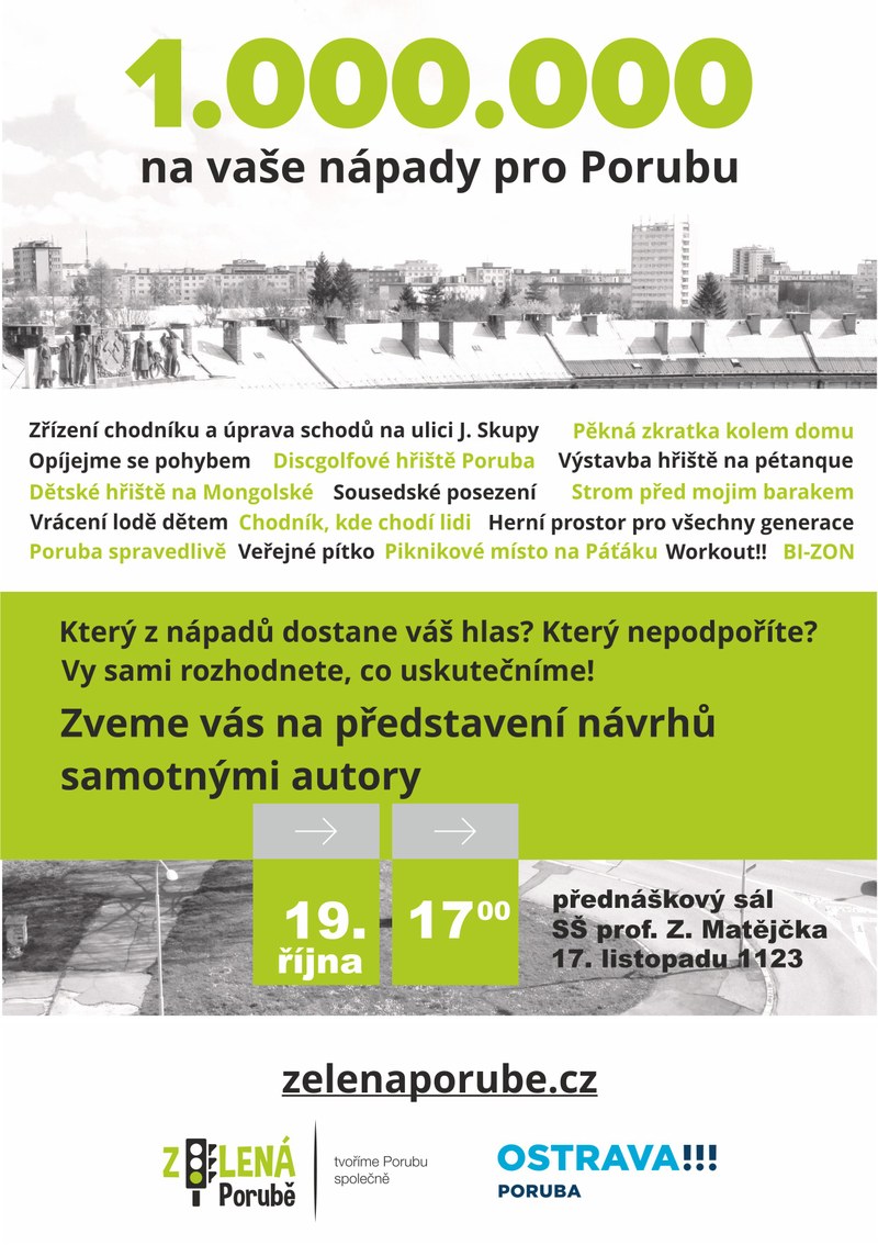 Zelená Porubě: přijďte diskutovat