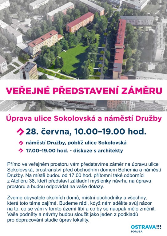 Představení záměru úpravy Sokolovské ulice a náměstí Družby