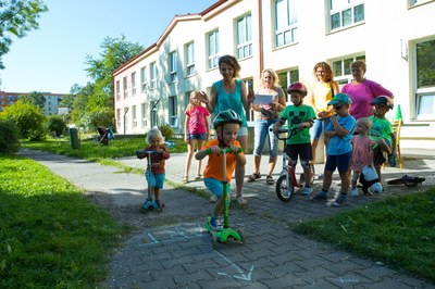 Děti mohou závodit na koloběžkách i odrážedlech. Foto: Jiří Birke