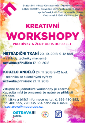 Kreativní workshopy pro ženy a dívky