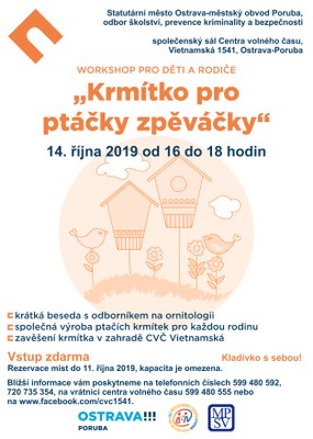 Krmítka pro ptáčky si postavíte v centru volného času