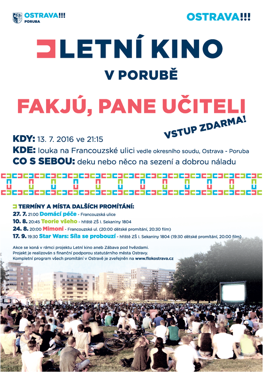 Letní kino nabídne film Fakjů, pane učiteli