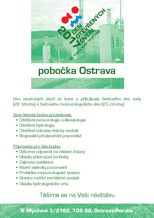 Meteorologové pořádají den otevřených dveří
