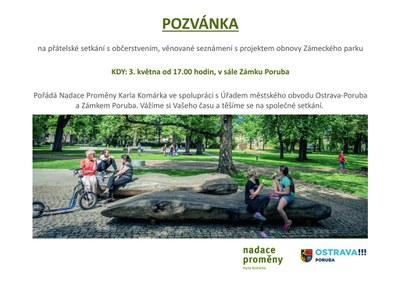 Přijďte si popovídat o Zámeckém parku