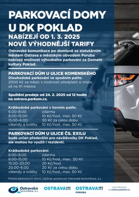 Parkovací domy u Pokladu nabídnou vstřícnější tarify