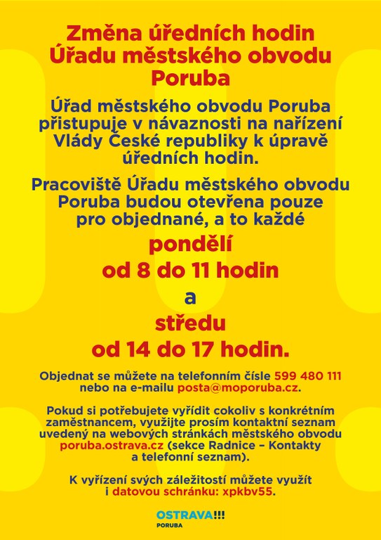 Úřední hodiny pro veřejnost