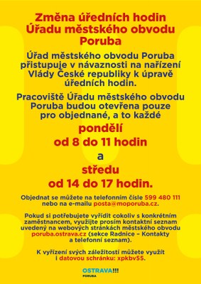 Úřední hodiny pro veřejnost