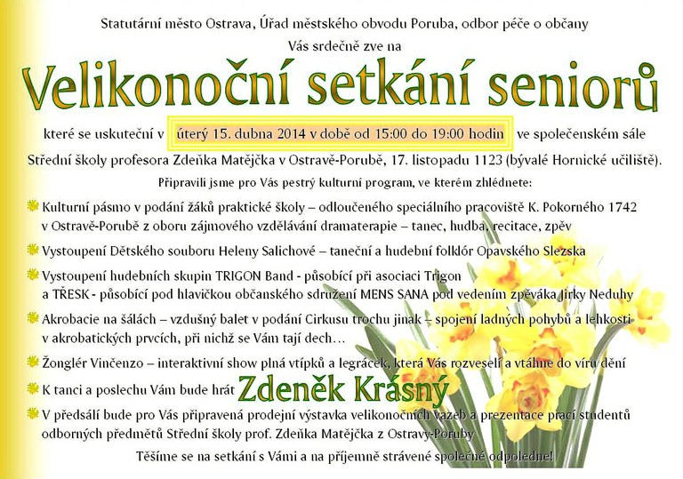 Velikonoční setkání seniorů je opět tady
