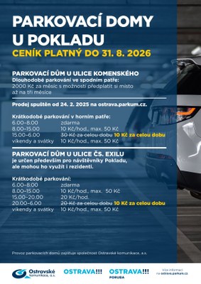 Změna tarifu v parkovacích domech u Pokladu 