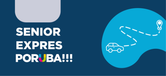 Modrý obrázek s nápisem Senio Expres Poruba!!!