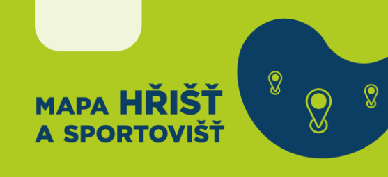 obrázek s ikonami města a textem: Mapa hřišť